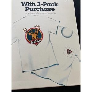 Vintage 90s BUCKS Cigarettes Promo T Single Pocket Tee Shirt White XL Sealed